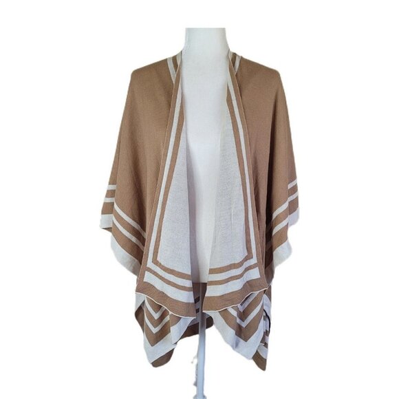 Lauren Ralph Lauren Sweaters - Ralph Lauren Womens White Tan Waterfall Cardigan One Size